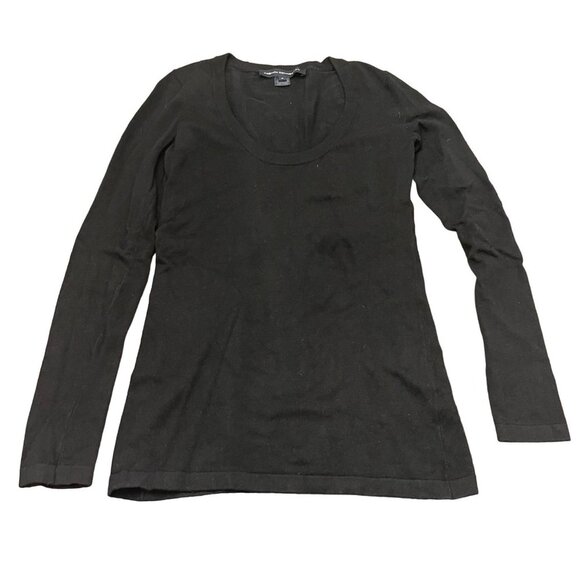 French Connection Scoop-Neck Knit Sweater black size Medium - Picture 1 of 12